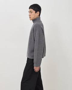 Merino Knit Q-Zip Sweater - Grey