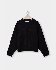 Heavyweight Merino Knit Sweater - Black