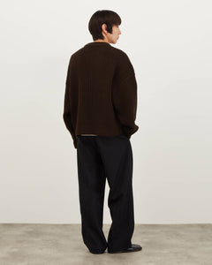Heavyweight Merino Knit Sweater - Brown