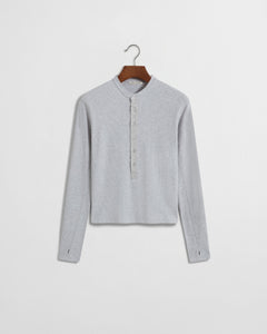 Daniel Simmons - Long Button Henley - Heather Grey