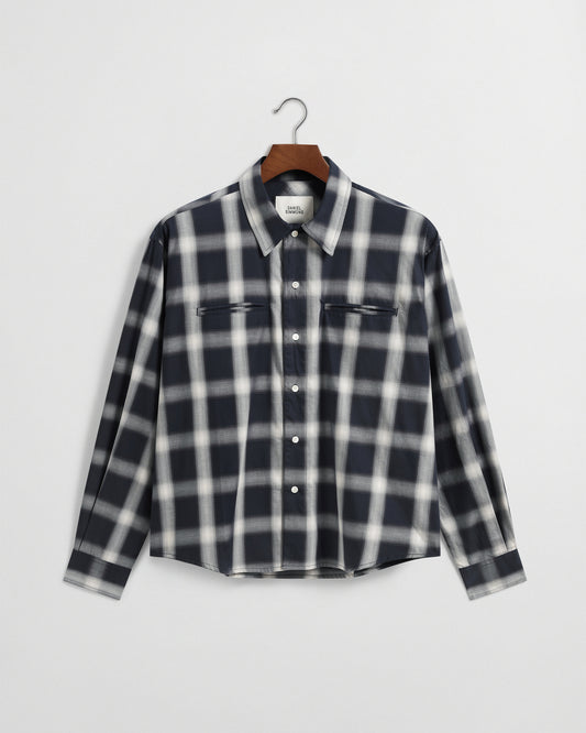 Japanese Lightweight Flannel - Navy and Ivory