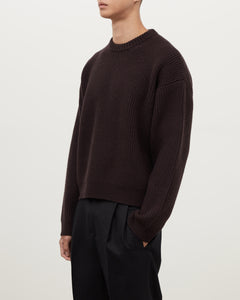 Merino Knit Sweater - Mahogany Brown