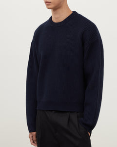 Merino Knit Sweater - Navy