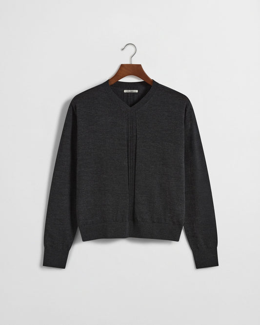Lauro V-Neck Sweater - Dark Grey