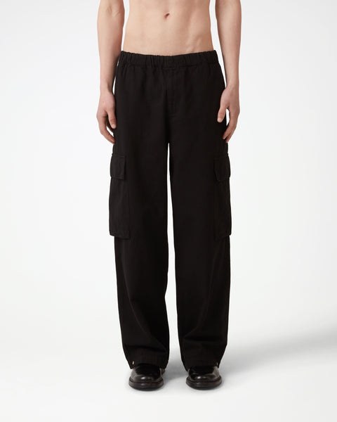 [LOW CLASSIC] / ☆ 25SS WASHED COTTON CARGO PANTS / BLACK 272ec3b0bc2271f7ef98c5e08a4158