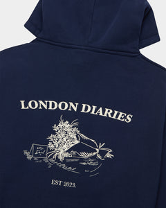 London Diaries Flowers Hoodie - Navy