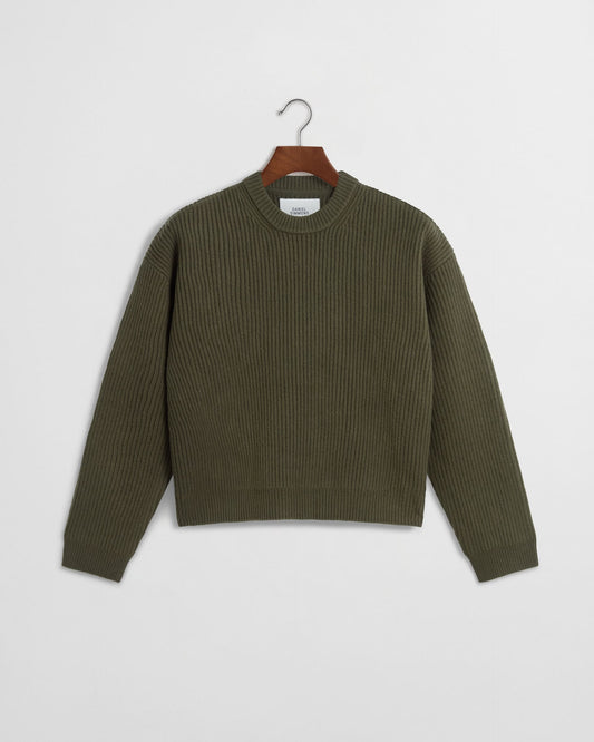 Merino Knit Sweater - Moss Green