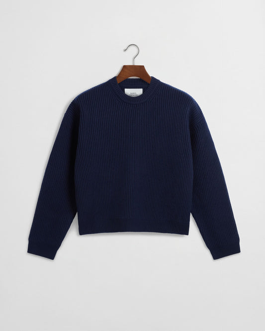 Merino Knit Sweater - Navy