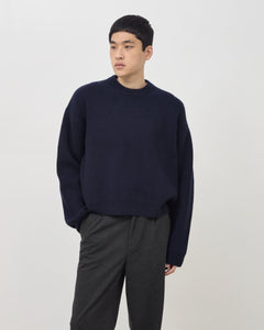 Merino Knit Sweater - Navy