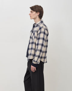 Japanese Flannel Shirt - Blue / Cream