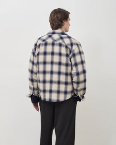 Japanese Flannel Shirt - Blue / Cream