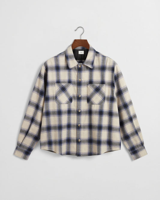 Japanese Flannel Shirt - Blue / Cream