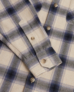 Japanese Flannel Shirt - Blue / Cream