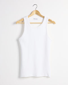 Embroidered Fitted Ribbed Vest - White