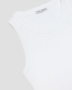 Fitted Ribbed Vest - White