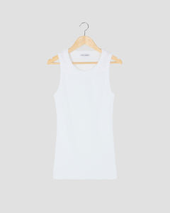 Fitted Ribbed Vest - White