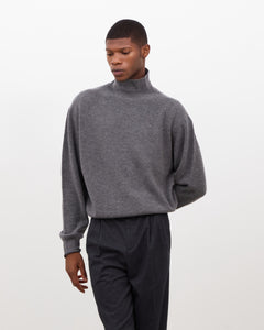 Merino Roll Neck Sweater - Grey