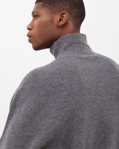 Merino Roll Neck Sweater - Grey