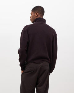 Merino Roll Neck Sweater - Mahogany Brown