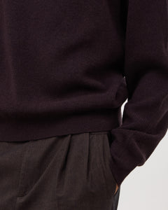 Merino Roll Neck Sweater - Mahogany Brown