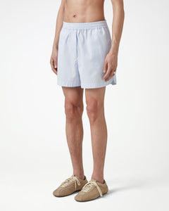 Manchester Seersucker Shorts - Chambray Blue/White Pinstripe