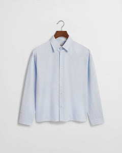 Manchester Seersucker Shirt - Chambray Blue/White Pinstripe