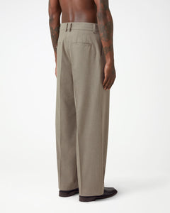Soft Handle Essential Pleated Trousers - Pebble