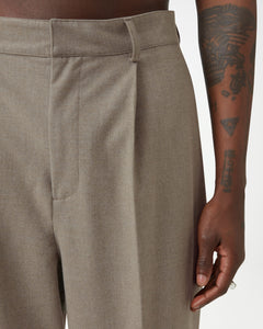 Soft Handle Essential Pleated Trousers - Pebble