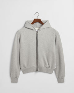 Zip Fleeceback Hoodie - Heather Grey