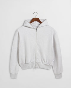 Zip Fleeceback Hoodie - Ash Grey