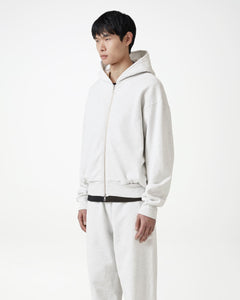 Zip Fleeceback Hoodie - Ash Grey