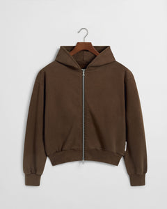 Daniel Simmons Zip Hoodie Coffee Brown - Main Image