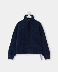 Wool Pullover Fleece - Navy